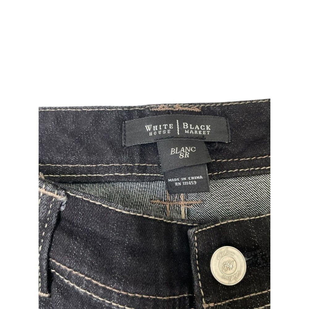 Women's White House Black Market‎ Size 8 Dark Wash Luxury Stretch Bootcut Jeans - Picture 4 of 4